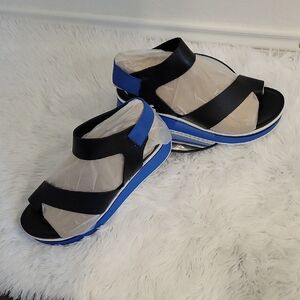 Franco Sarto Black and Blue Sporty Sandals